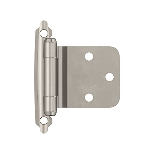Amerock 1 Pair Variable Overlay Reverse Bevel Satin Nickel Cabinet Hinge - color: Satin Nickel, size: Reverse Bevel