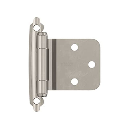 Amerock 1 Pair Variable Overlay Reverse Bevel Satin Nickel Cabinet Hinge - color: Satin Nickel, size: Reverse Bevel