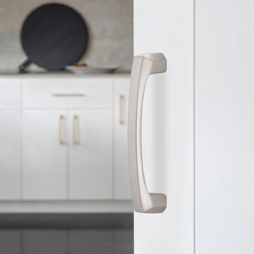 10 Pack 3-3/4 Inch Kitchen Cabinet Handles Brushed Satin Nickel Cabinet Pulls Silver Drawer Pulls Zinc Alloy Kitchen Hardware - color: Brushed Satin Nickel, size: 3-3/4'' Hole Center(96mm)
