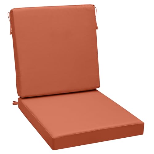 AAAAAcessories Outdoor Chair Cushions, 20 x 20 x 3 + 20 in, Set of 1 - color: Rust, size: 20"x20"x3"/20"x20"x3"