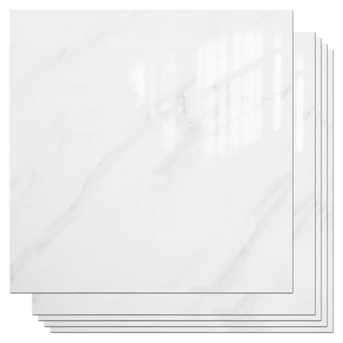 VallisCo Peel and Stick Backsplash Tiles 20 Sheets 12''x12'' PVC Self Adhesive Wall Tiles Back Splash Wall Panels Stick on Backsplash for Kitchen Bathroom Laundry Room, White