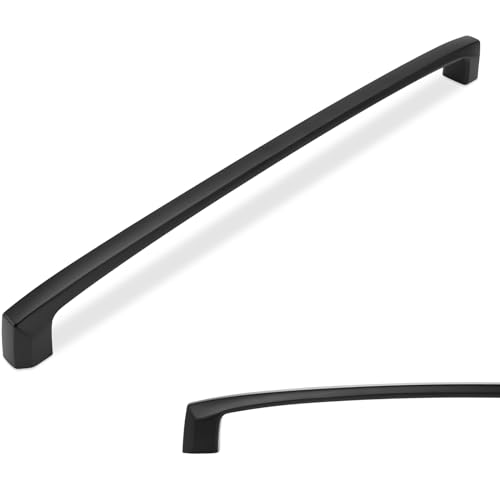 10 Pack 15 Inch Kitchen Cabinet Handles Matte Black Cabinet Pulls Zinc Alloy Drawer Pulls Solid Kitchen Hardware - color: Matte Black, size: 15'' Hole Center(381mm)