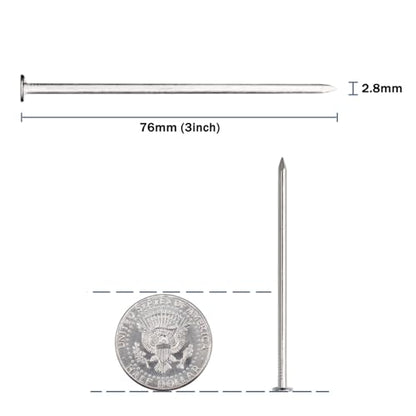 JEGONFRI 60PCS 3" Nickel Plated Flat Head Nails for Hanging, Wood Nails - color: Silver, size: 3 In , 60 Pcs