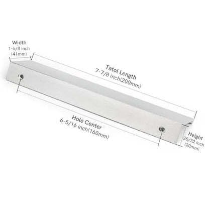 Rergy 10 Pack 6-1/4" Cabinet Pulls Brushed Nickel Finger Pulls for Cabinets - color: Brushed Nickel, size: Hole Center: 6-1/4in(160mm)