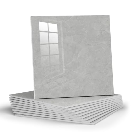 Chejiaye Peel and Stick Backsplash Tiles 10-Pack - White Geometric Self-Adhesive PVC Wall Panels, Waterproof Kitchen Backsplash Stick on Tile for Kitchen,Bathroom, Laundry Room Walls,Gray(11.8"x11.8") - color: Gray, size: 11.8" x 11.8" x 10Pack