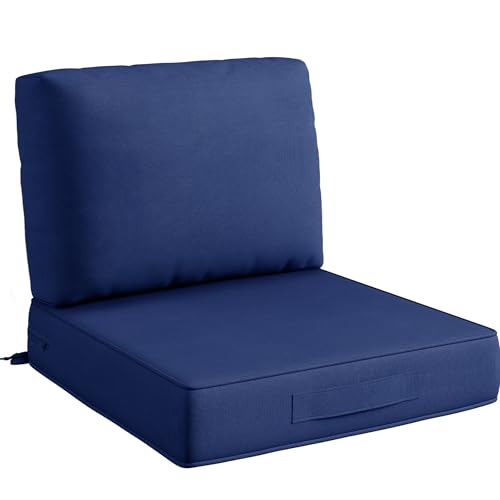 Codi Outdoor Couch Cushion Replacement, 24x24 Deep Seat Patio Cushion, Navy - color: Navy, size: 24x24"