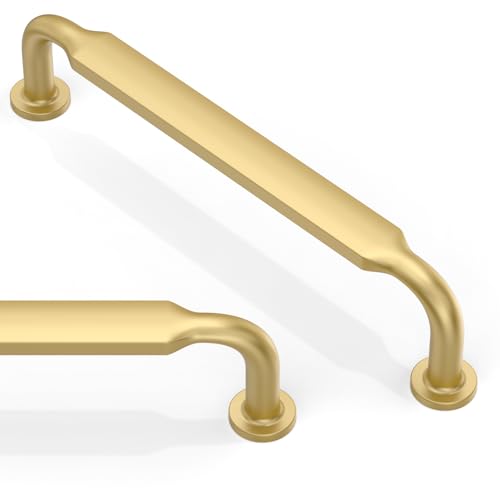10 Pack Brushed Gold Cabinet Pulls 5 Inch(128mm) Kitchen Cabinet Handles Solid Zinc Alloy Cabinet Hardware Drawer Pulls - color: Brushed Gold, size: 5" Hole Center
