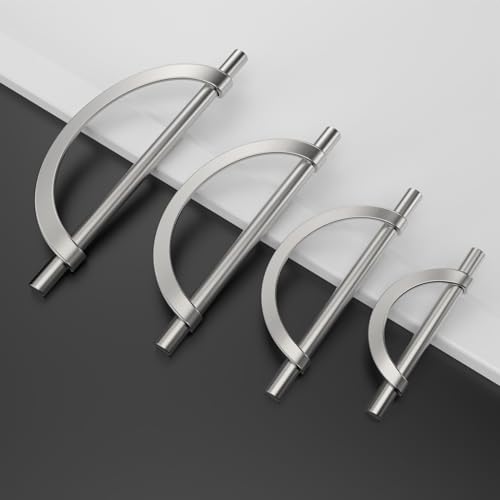 Amerdeco 10 Pack Brushed Satin Nickel Cabinet Pulls 7.5 Inch(192MM) Hole Centers Kitchen Cabinet Handles Hardware Kitchen Handles for Cabinets Cupboard Handles Drawer Pulls ZH0027 - color: Brushed Satin Nickel, size: 7.5"/192MM Hole Center, style: 10 Pack
