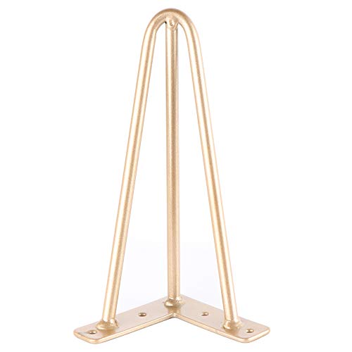 Osring 3 Rods Metal Hairpin Legs 16 Inch, Gold Furniture Table Feet 4Pcs - size: 16 Inch