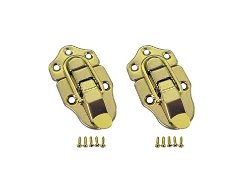 QCAA Toggle Hasp Latch for Small Metal Box, 38mm x 70mm, Brass, Made in Taiwan, 2 Pack - color: Brass, size: 2 Pack