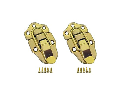 QCAA Toggle Hasp Latch for Small Metal Box, 38mm x 70mm, Brass, Made in Taiwan, 2 Pack - color: Brass, size: 2 Pack