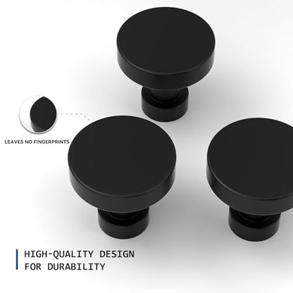 20 Pack Black Cabinet Knobs Kitchen Cabinet Hardware Round Drawer Knobs Matte Black Knobs and Pulls for Kitchen Cabinets - color: Black, size: 20 Pack