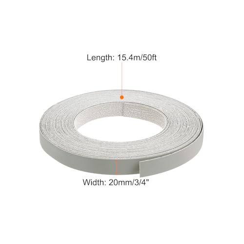 uxcell Edge Banding 3/4 Inch x 50ft Pre-Glued Veneer Gray - color: Gray, size: 3/4 Inch x 50ft