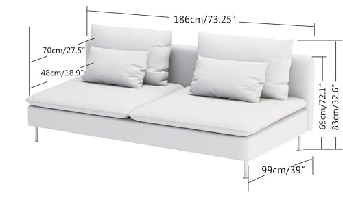 Heavy Velvet SODERHAMN Sofa Cover Compatible with IKEA Section Slipcover - color: Velvet Blue, size: Sofa Section