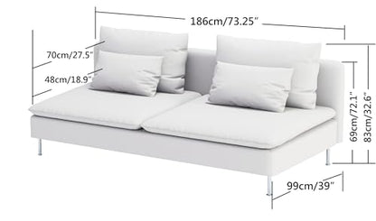 Heavy Velvet SODERHAMN Sofa Cover Compatible with IKEA Section Slipcover - color: Velvet Blue, size: Sofa Section