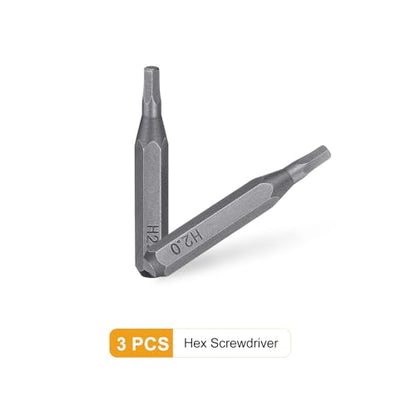 HARFINGTON 3pcs H2.0 Hex Screwdriver Bit 5/32" Hex Shank 28mm Length - size: H2.0
