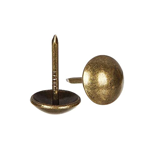 ZAYI 5/8”x13/16” Antique Bronze Upholstery Tacks, Furniture Sofa Thumb Tacks Push Pins Assortment Kit for DIY Wood Furniture Décor 100PCS (5/8inch, Bronze)