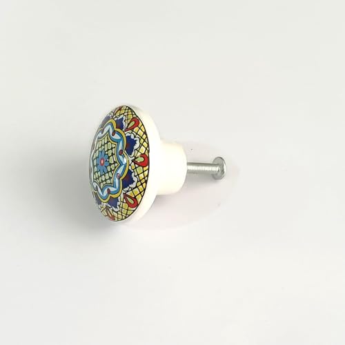 HUAMULAN Ceramic Knobs Boho Cabinet Pulls Drawer Door Handles 15 Pack - color: MZ936-6-15PCS