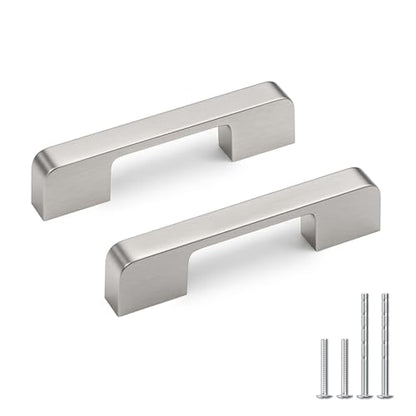 Brushed Nickel Cabinet Pulls 3 Inch Nickel Cabinet Handles 10 Pack - color: Brushed Nickel, size: 3 Inch (76 mm) Hole Centers