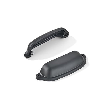 khtumeware 10 Pack Matte Black Cup Pulls 3 Inch Center to Center - Cabinet & Drawer Handles for Kitchen Hardware - color: Matte Black, size: 3"(76mm) Hole Center