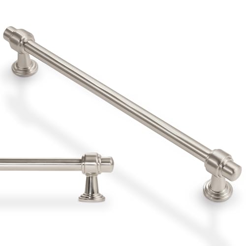 10 Pack 7-1/2 Inch Kitchen Cabinet Handles Brushed Satin Nickel Cabinet Pulls Silvery Drawer Pulls Zinc Alloy Kitchen Hardware - color: Brushed Satin Nickel, size: 7-1/2'' Hole Center(192mm)