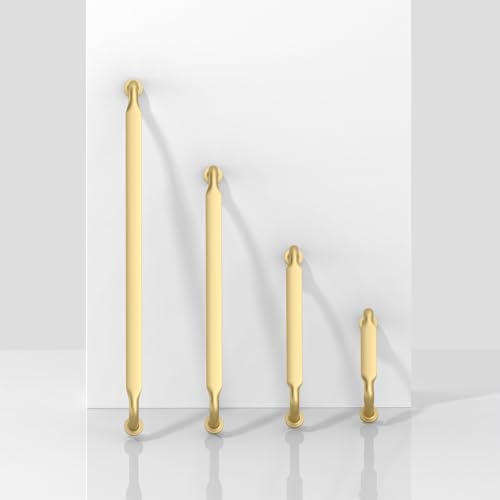 10 Pack Brushed Gold Cabinet Pulls 3 Inch(76mm) Kitchen Cabinet Handles Solid Zinc Alloy Cabinet Hardware Drawer Pulls - color: Brushed Gold, size: 3" Hole Center