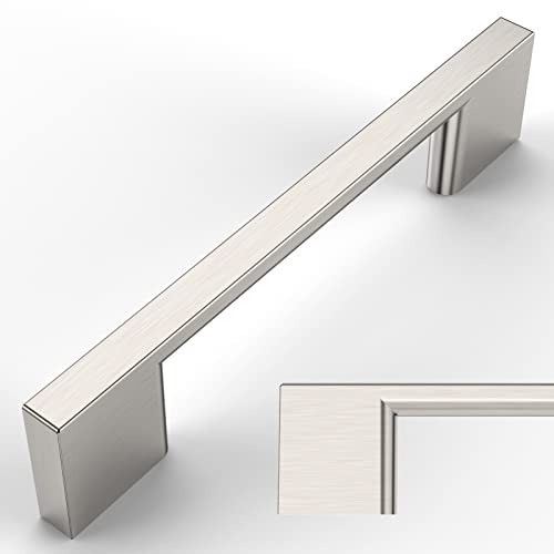 Amerdeco 10 Pack Brushed Satin Nickel Cabinet Pulls 3-3/4 Inch(96MM) Hole Centers Kitchen Cabinet Handles Cabinet Hardware Kitchen Handles for Cabinets Cupboard Handles Drawer Pulls ZH0060 - color: Brushed Satin Nickel, size: 3.75" hole center