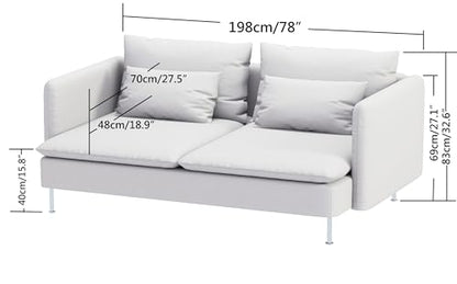Heavy Velvet SODERHAMN Sofa Cover Compatible with IKEA with Arms Slipcover - color: Velvet Light Green, size: Sofa + Arms