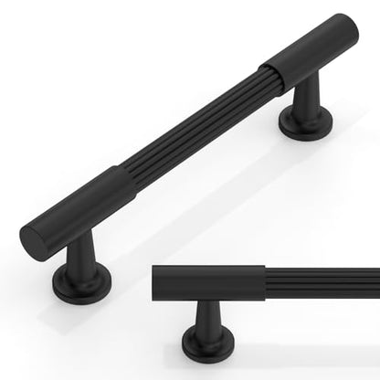10 Pack Matte Black Cabinet Pulls 3.75 Inch(96mm) Kitchen Cabinet Handles Solid Heavy Duty Drawer Pulls - color: Matte Black, size: 3.75" Hole Center