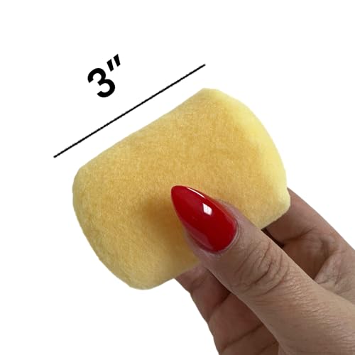 6 Pcs 3-Inch ALAZCO 3/8 Nap Polyester Small Paint Roller Refill Covers NO SHED Premium for Indoor Outdoor Projects Painting Trims Cabinets Furniture Doors Walls Edges Corners