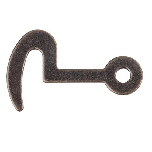 UNIQANTIQ HARDWARE SUPPLY Small Antique Brass Plated Box Lid or Small Door Latch Hook - Pack of 4 - Hook for Box, Trunk, Door - VL3-SAB - color: Antique Brass
