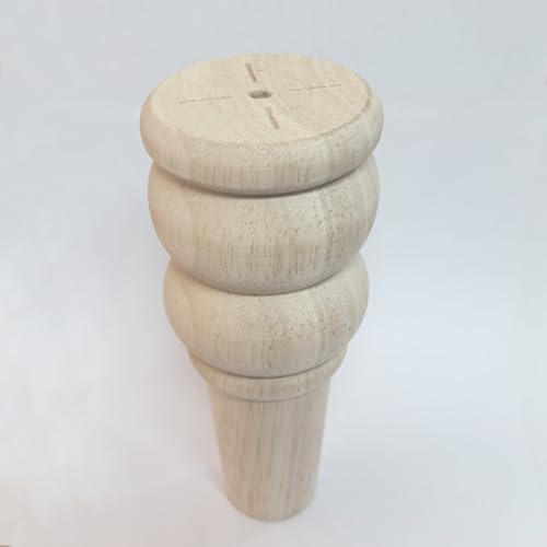 Unfinished Wood Furniture Legs, 6 Inch Decorative Sofa Cabinet Legs with Mounting Plates, Natural Wooden Replacement Feet, Set of 4 (6 Inch)