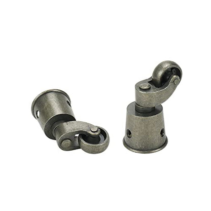 Semetall 4Pack Metal Vintage Swivel Round Cup Caster 2.6x1.5 Inch(Bronze) - style: A-T0033