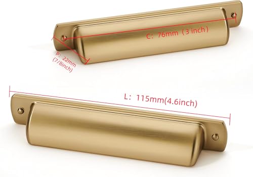 khtumeware 2 Pack 3" Drawer Pulls Champagne Bronze Cabinet Cup Pulls Kitchen Hardware Cabinet Handles Drawer Handles Knobs 3 inch Hole Center - color: Champagne Bronze, size: Cup Pulls 3" Hole Center
