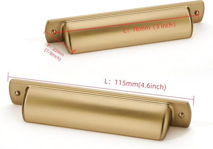 khtumeware 2 Pack 3" Drawer Pulls Champagne Bronze Cabinet Cup Pulls Kitchen Hardware Cabinet Handles Drawer Handles Knobs 3 inch Hole Center - color: Champagne Bronze, size: Cup Pulls 3" Hole Center
