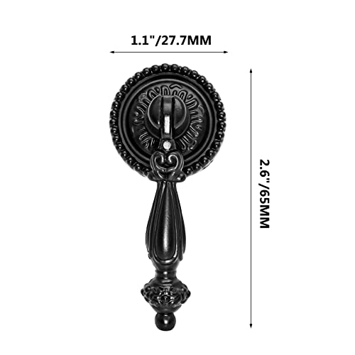 Biaungdo 4 Pack Antique Cabinet Pulls, Black Antique Pull Handles - color: Black