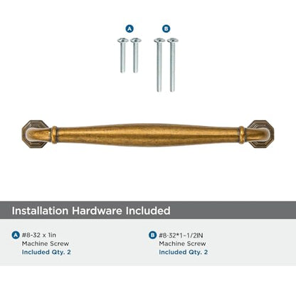 2 Pack 3-1/2 Inch Hole Center Antique Brass Heavy Duty Solid Cabinet pulls Ideal for Dressers, Bathroom, cabinets, and Kitchens cabinets. - color: Antique Brass, size: 3-1/2 Inch Hole Center, style: 2 Pack