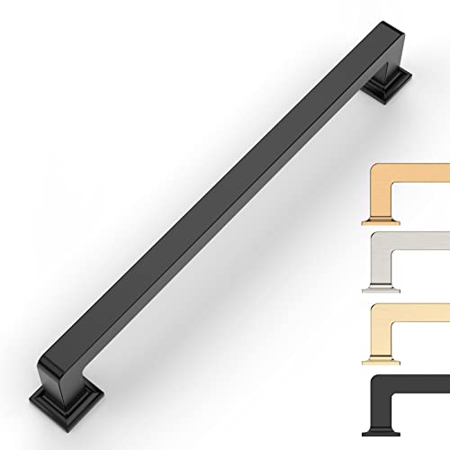 9BUILD Cabinet Handles, 10 Pack 7 Inch Matte Black, Kitchen Cabinet Hardware, Zinc, Durable, Easy to Install, Sturdy, for Cabinets, Wardrobe, Cupboard - color: Matte Black, size: 7"/177MM Hole Center