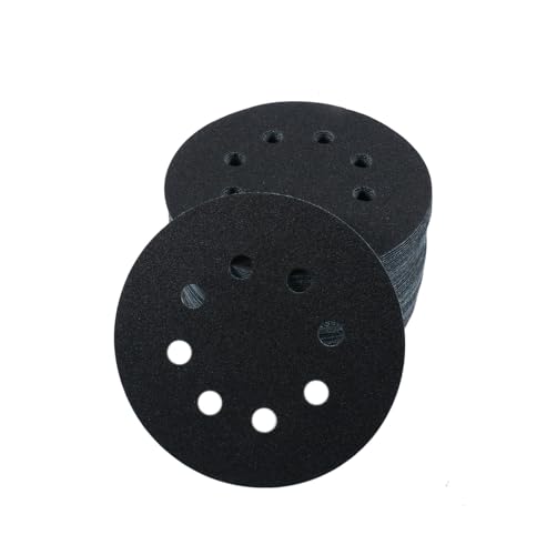 50 Pcs 5 Inch 8 Hole 120 Grit Wet and Dry Sanding Discs, Round Hook and Loop Disc Sandpaper for Random Orbital Sanders - style: 120 Grit