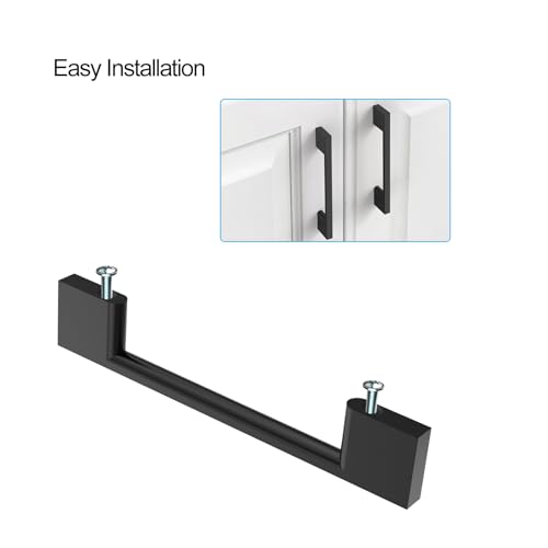 9BUILD 10 Pack Matte Black Cabinet Pulls 3 Inch Black Kitchen Cabinet Handles, Cabinet Hardware for Cupboard Drawer Pulls - color: Matte Black, size: 3"/76MM Hole Center, style: 10 Pack