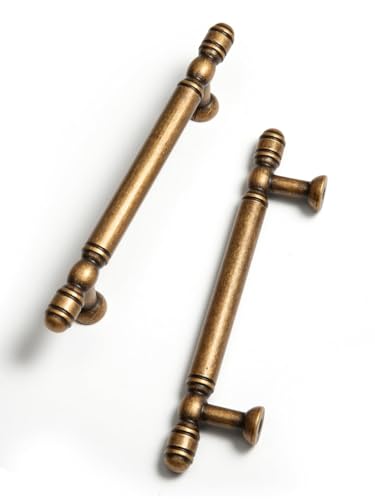 Antique Brass Cabinet Pulls - 3-3/4 Inch(96mm) Hole Center Cabinet Hardware,Kitchen Cupboard Bathroom Dresser Pulls Classic Vintage Drawer Handles (10, Antique Brass, 3-3/4"(96mm) Hole Centers) - size: 3-3/4"(96mm) Hole Centers