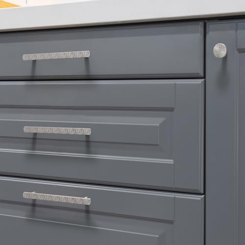 Goo-Ki 3-3/4 Inch （96mm） Hole Centers Luxurious & Sturdy Zinc Alloy Cabinet Handls,Satin Nickel Cabinet Pulls for Kitchen,Drawer,Cupboard & Wardrobe,6 Pack - color: Satin Nickel, size: 3.8 inch (96 mm) Hole Centers, style: Pulls With No Backplate