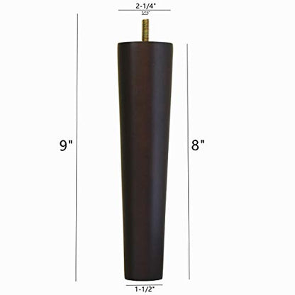 WEICHUAN 8 Inch Wood Replacement Furniture Sofa Couch Legs Set of 4 - size: 8"