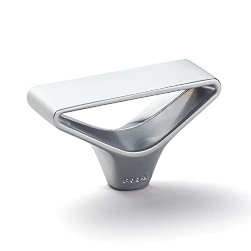 Goo-Ki Chrome Cabinet Knobs, Matte Triangular Modern Design, Single Hole, Zinc Alloy Pull, 6 Pack, Handle for Kitchen Drawer Dresser Vanity Closet - color: Chrome