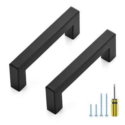 Ravinte Matte Black Square Pulls Cabinet Handles,3-3/4 Inch,30 Pack - color: Matte Black, size: 3-3/4 Inch Hole Center