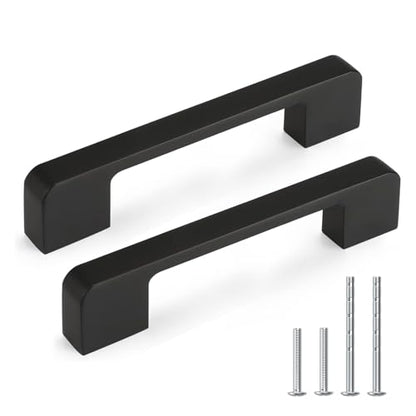Black Cabinet Handles 3-3/4 Inch Matte Black Cabinet Pulls 10 Pack - color: Black, size: 3-3/4 Inch (96 mm) Hole Centers