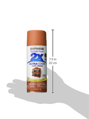 Rust-Oleum 334061 Painter's Touch 2X Ultra Cover Spray Paint, 12 oz, Satin Cinnamon (Pack of 4) - color: Satin Cinnamon, size: 12 Ounce (Pack of 4)