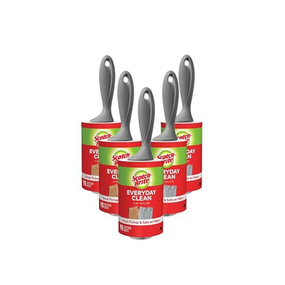 Scotch-Brite Everyday Clean Lint Roller, 475 Sheets Total,5 Pack - size: 5 Rollers (475 Sheets)