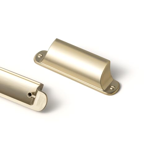 Goo-Ki 6 Pack Cup Pulls for Cabinet & Drawer, 2.52" (64mm) c-c Champagne Bronze Zinc Alloy Cup Handles Modern Kitchen Hardware - color: Champagne Bronze, size: 2.52 Inches Center-Center
