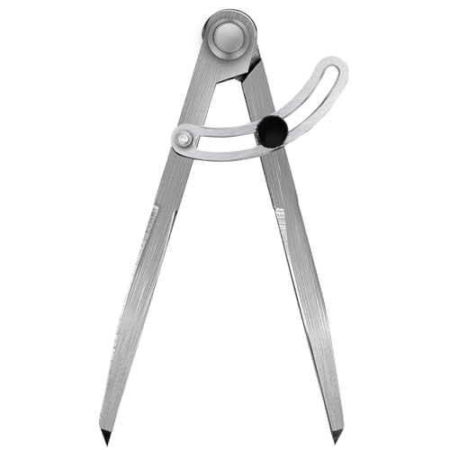 6 inch Metal Compass Scribe, Alloy Professional Woodworking Compass with Wing - size: 6 inch without pencil holder